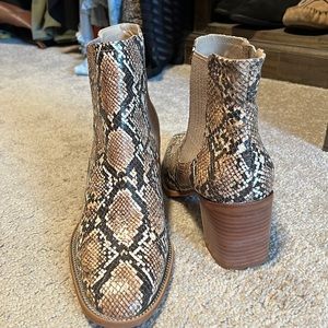 Snakeskin booties